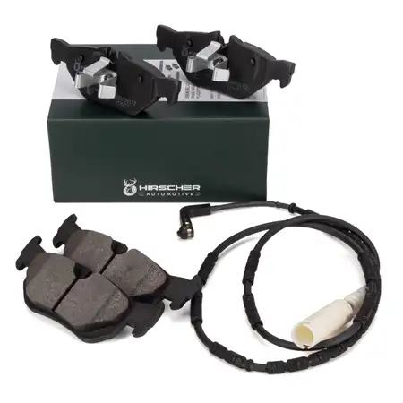 HIRSCHER Bremsbel&auml;ge + Warnkontaktsensor f&uuml;r BMW 1er E81-88 3er E90-93 bis 02.2010 hinten