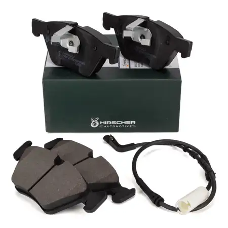 HIRSCHER Bremsbel&auml;ge + Warnkontaktsensor f&uuml;r BMW 1er E81-88 3er E90-93 bis 03.2010 vorne