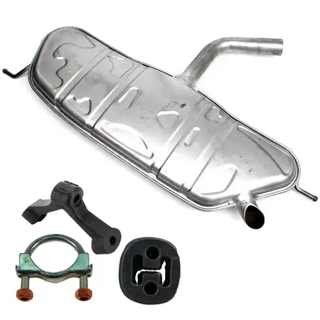 IMASAF Endschalld&auml;mpfer + Anbausatz f&uuml;r VW Golf Plus + Golf 5 6 1.6 102/115 PS