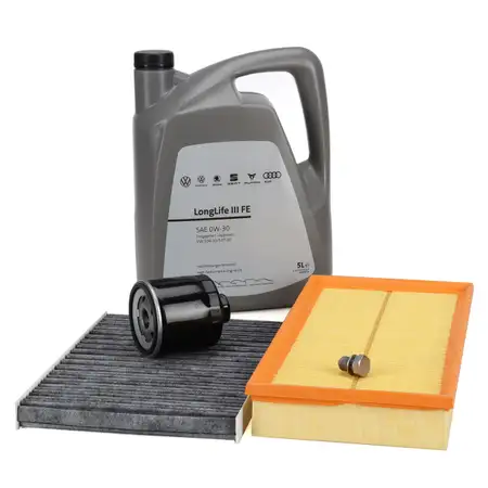 Filterset Filterpaket 3-tlg + 5L ORIGINAL 0W30 Motor&ouml;l f&uuml;r Golf 4 Bora 1.6 FSI 110 PS