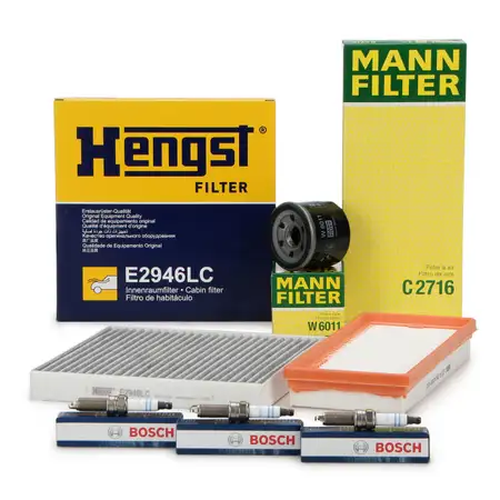 Filterpaket Filterset + 3x BOSCH Z&uuml;ndkerze f&uuml;r SMART ForTwo 451 1.0 61-120 PS