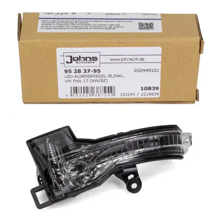 JOHNS 952837-95 LED Blinkleuchte Au&szlig;enspiegel f&uuml;r VW Polo 6 AUDI GBA vorne links 2G0949101