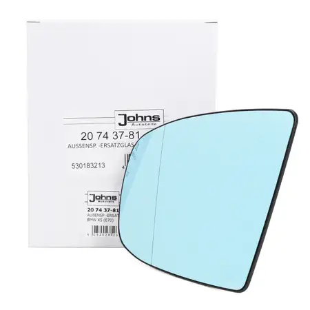 JOHNS 207437-81 Au&szlig;enspiegel Spiegelglas ELEKTRISCH f&uuml;r BMW X5 E70 X6 links 51167174981