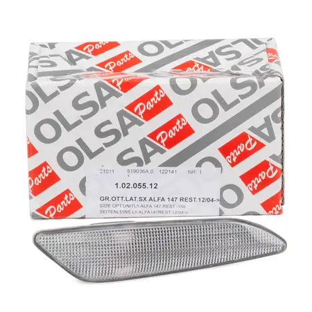 OLSA 1.02.055.12 Blinkleuchte Blinker seitlich WEISS f&uuml;r ALFA 147 FIAT Tipo vorne links