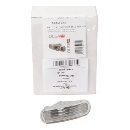 OLSA 1.02.080.12 Blinkleuchte Blinker seitlich WEISS f&uuml;r FIAT Panda Punto vorne 51717793