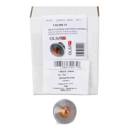 OLSA 1.02.096.12 Blinkleuchte Blinker seitlich GELB f&uuml;r FIAT Doblo Punto vorne 46522717
