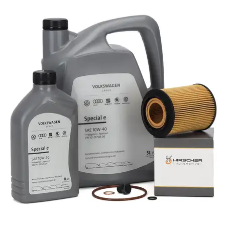6L ORIGINAL 10W40 SPECIAL E Motor&ouml;l + HIRSCHER &Ouml;lfilter f&uuml;r VW Golf 3 Passat B3/B4 T4 VR6