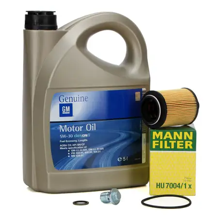 5L ORIGINAL 5W30 Motor&ouml;l dexos2 + MANN &Ouml;lfilter f&uuml;r OPEL Astra J Insignia C 1.6/2.0CDTI