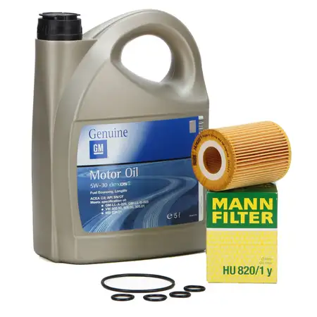 5L ORIGINAL 5W30 Motor&ouml;l dexos2 + MANN &Ouml;lfilter f&uuml;r OPEL Astra H J Mokka Zafira B 1.7 CDTI