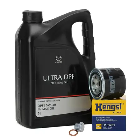 5L ORIGINAL Motor&ouml;l ULTRA DPF 5W30 + HENGST &Ouml;lfilter f&uuml;r MAZDA 3 323 5 6 626 CX-7 Premacy