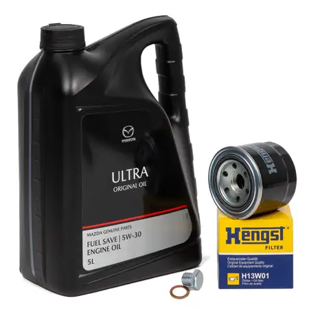5L ORIGINAL Motor&ouml;l ULTRA 5W30 + HENGST &Ouml;lfilter f&uuml;r MAZDA 3 5 6 323 626 MPV 2 1.7-2.0D
