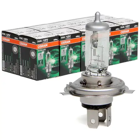 10x OSRAM H4 ULTRA LIFE 12V 55/60W P43t 64193ULT Halogen Bulb