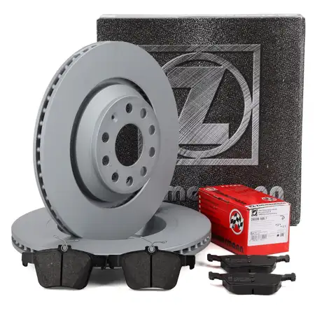 ZIMMERMANN Bremsscheiben + Bel&auml;ge f&uuml;r AUDI S3 8V VW Golf 7 GTI/R Passat B8 Tiguan hinten