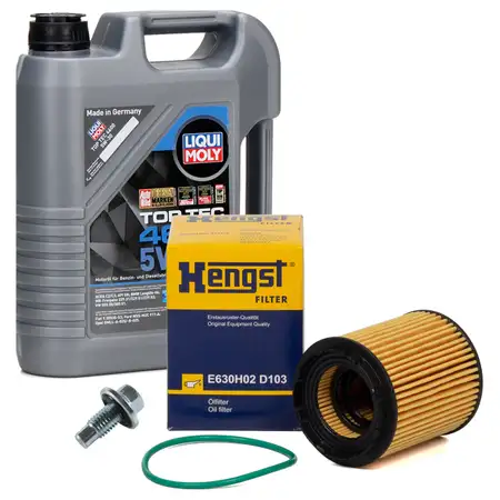 5L LIQUI MOLY Motor&ouml;l 5W30 dexos2 + HENGST &Ouml;lfilter f&uuml;r OPEL Astra G Signum A B 2.2 16V