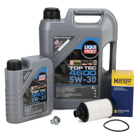 6L LIQUI MOLY TOP TEC 4600 5W-30 Engine Oil + HENGST Oil Filter for OPEL Insignia C 2.0 CDTI