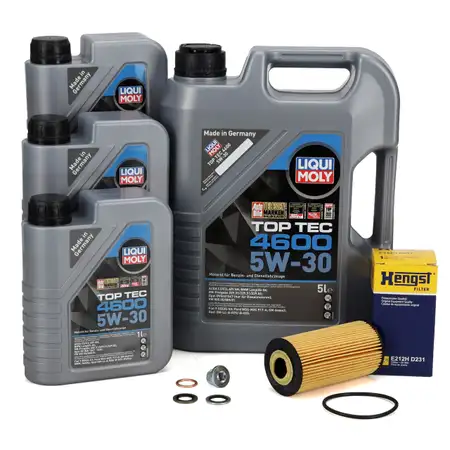 8L LIQUI MOLY TOP TEC 4600 5W-30 Motor&ouml;l + HENGST &Ouml;lfilter f&uuml;r NISSAN OPEL RENAULT 2.3D