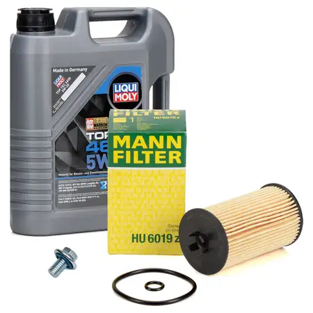 5L LIQUI MOLY Motor&ouml;l 5W30 dexos2 + MANN &Ouml;lfilter f&uuml;r OPEL Astra J K Mokka C 1.6 CDTI