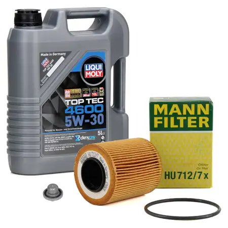 5L LIQUI MOLY Motor&ouml;l 5W30 dexos2 + MANN &Ouml;lfilter f&uuml;r OPEL Astra H Corsa C D A 1.3 CDTI