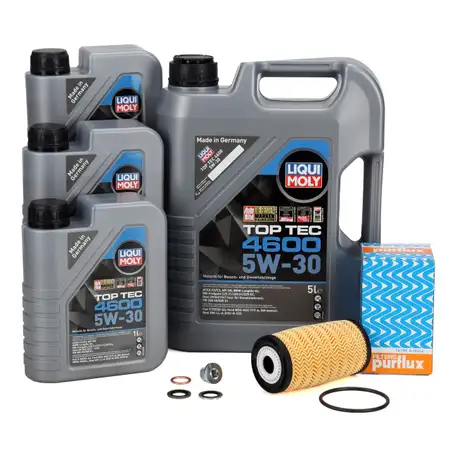8L LIQUI MOLY TOP TEC 4600 5W-30 Engine Oil + PURFLUX Oil Filter for NISSAN, OPEL, RENAULT 2.3D