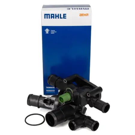 BEHR/MAHLE TM1105 Thermostat + Housing for VW Golf 4, Passat B6, Touran 1.6/FSI 06A121111
