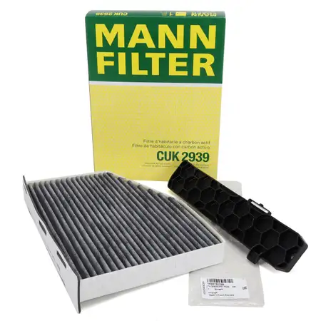 MANN Innenraumfilter Aktivkohle + Abdeckung f&uuml;r VW Golf 5 6 Passat B6 B7 Tiguan AUDI A3 8P