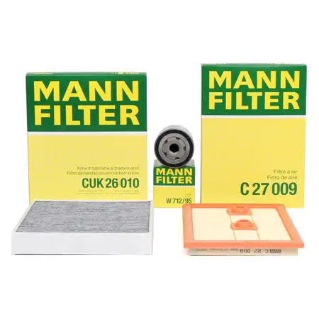 MANN Filter-Set f&uuml;r VW Polo 5 AUDI 8X SEAT Ibiza 4 Toledo 4 SKODA Fabia 3 1.2/1.4 TSI