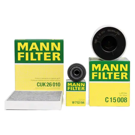MANN Filter-Set f&uuml;r VW Polo 5 AUDI 8X SEAT Ibiza 4 SKODA Fabia 2 Rapid 1.2/1.4 TSI