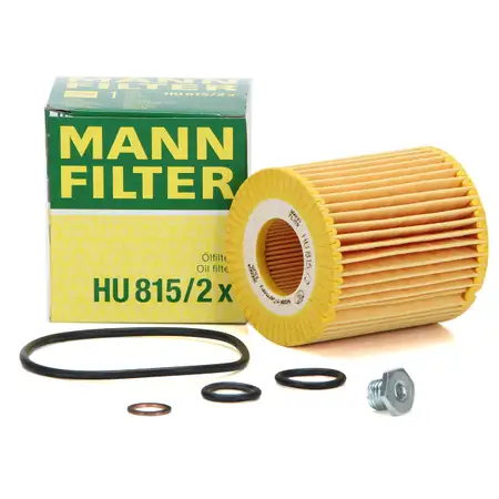 MANN HU815/2x &Ouml;lfilter + Schraube f&uuml;r BMW E81 E88 E46 E90 E91 Z4 E85 N40 N42 N43 N45 N46