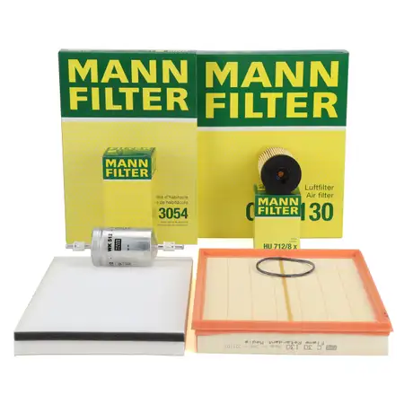 MANN Filter-Set 4-tlg f&uuml;r OPEL G 1.2 16V 1.4 bis Motor-Nr. 19MA9234 mit DELPHI-System