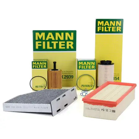 MANN Filter-Set 4-tlg f&uuml;r VW Golf 5 Touran AUDI 8P SEAT Leon Toledo 3 2 1.9/2.0 TDI