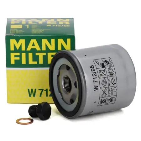 MANN W712/95 Ölfilter + Schraube N90288901 für VW Golf 7 Passat B8 Polo Tiguan 1.0-1.5 TSI MANN W712/95 Ölfilter + Schraube N90288901 für VW Golf 7 Passat B8 Polo Tiguan 1.0-1.5 TSI