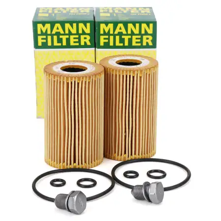 2x MANN HU7008z &Ouml;lfilter + Schraube f&uuml;r VW Golf 5 6 Passat B6 B7 T5 T6 A3 A4 1.6/2.0 TDI