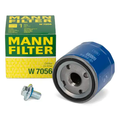 MANN W7056 &Ouml;lfilter + Schraube f&uuml;r OPEL Adam Astra K Corsa E Insignia B Mokka/10 1.0-1.5