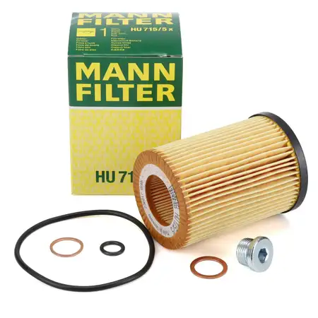 MANN HU715/5x &Ouml;lfilter + Schraube f&uuml;r BMW E60 E61 545i E63 E64 645Ci E65-67 735i 745i X5