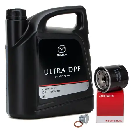 5L 5 Liter ORIGINAL Motor&ouml;l &Ouml;L ULTRA DPF 5W30 + H+B &Ouml;lfilter f&uuml;r MAZDA 3 BL 1.6 MZR-CD