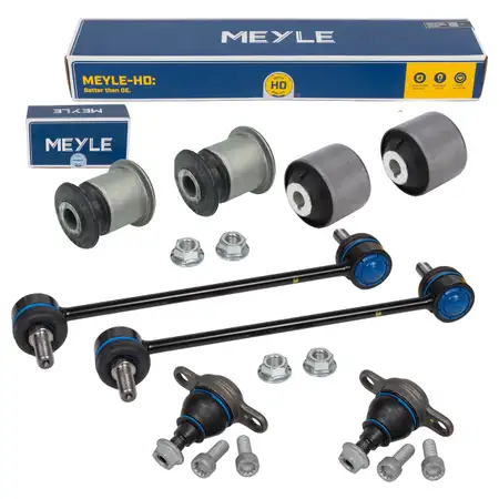 2x MEYLE HD Koppelstange + 2x Traggelenk + 4x Querlenkerlager f&uuml;r VW Multivan T5 T6 vorne