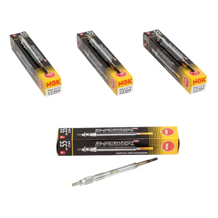 4x NGK 9864 CZ304 D-Power 55 Gl&uuml;hkerze f&uuml;r VW Golf 5 Passat AUDI A3 A4 2.0 TDI N10579805