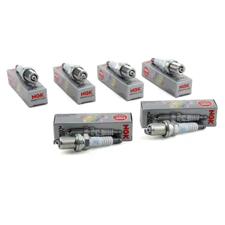 6x NGK 6458 PFR6Q Z&uuml;ndkerze f&uuml;r AUDI A6 C5 2.7 T 230/250 PS 10100063AA