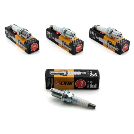 4x NGK Z&uuml;ndkerze V-Line 38 6717 BKR6EZ f&uuml;r Citroen Dacia Fiat Peugeot Renault