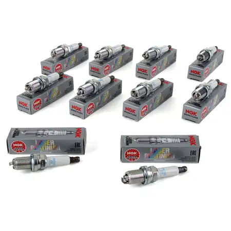 10x NGK 5547 PFR6W-TG Z&uuml;ndkerze f&uuml;r AUDI S6 C6 S8 4E 435/450 PS 101905621B