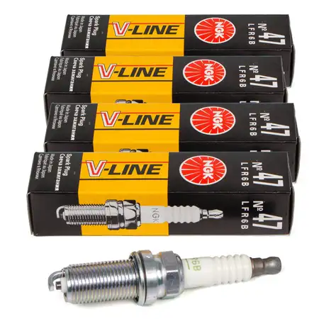 4x NGK 96197 Z&uuml;ndkerze V-LINE 47 f&uuml;r CITROEN Berlingo C2 C3 PEUGEOT 206 Partner 1.6/2.0