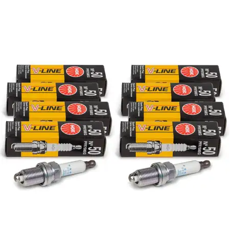 8x NGK 94976 Z&uuml;ndkerze V-LINE 50 f&uuml;r AUDI A3 8P A4 A5 SEAT Leon SKODA Octavia 2 Golf 5 6