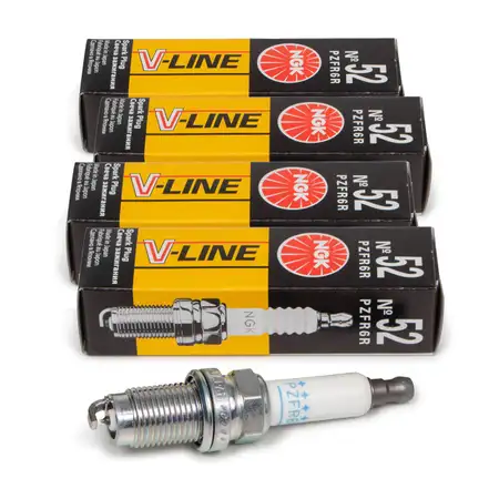 4x NGK 95262 Z&uuml;ndkerze V-LINE 52 f&uuml;r AUDI A1 A3 SEAT SKODA VW Golf 5 6 Jetta 3 Passat 3C