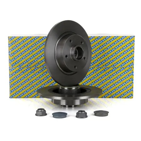 SNR Brake Discs + Wheel Bearing Set for RENAULT Grand Scenic 3/Scenic 3 (Rear)