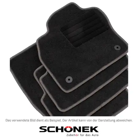 SCH&Ouml;NEK Veloursmatten Textilmatten Fu&szlig;matten f&uuml;r FORD Fiesta 5 MK5 JU_ 11.2004 4-tlg