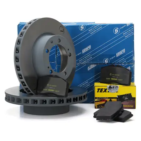 SEBRO Bremsscheiben + TEXTAR Bel&auml;ge f&uuml;r AUDI 80 Avant B4 RS2 quattro 315 PS vorne