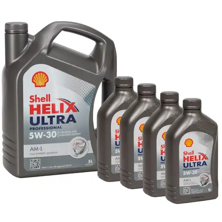 9L 9 Liter SHELL Motor&ouml;l &Ouml;l HELIX ULTRA Professional AM-L 5W30 f&uuml;r BMW LL-04