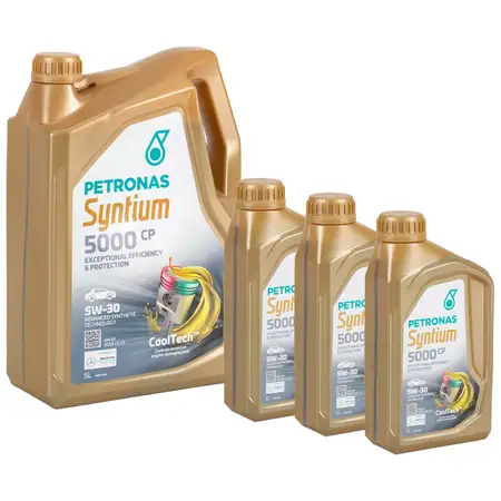 8L 8 Liter PETRONAS Syntium 5000 CP 5W-30 Motor&ouml;l &Ouml;l f&uuml;r MB 229.51/52 PSA B712290 Renault