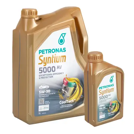 6L 6 Liter PETRONAS Syntium 5000 AV 5W-30 Motor&ouml;l &Ouml;l f&uuml;r MB 229.51/52 504/507.00 BMW LL-04