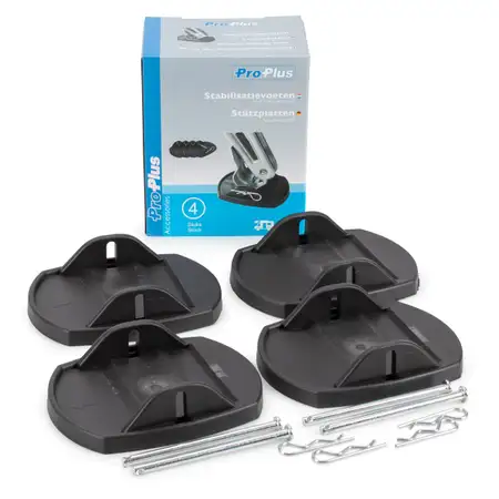 4x PROPLUS 361528 Unterlegplatten St&uuml;tzen Ausdrehst&uuml;tze Fu&szlig; St&uuml;tzplatten Caravan Wohnwagen